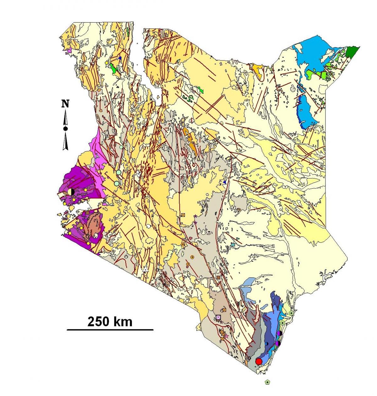 kaart geoloogilise kaardi Kenya