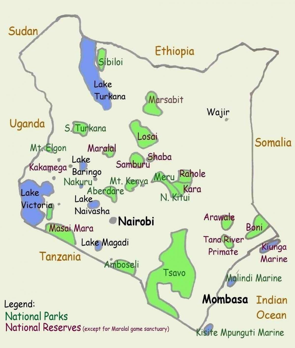 kaart, järved, Kenya