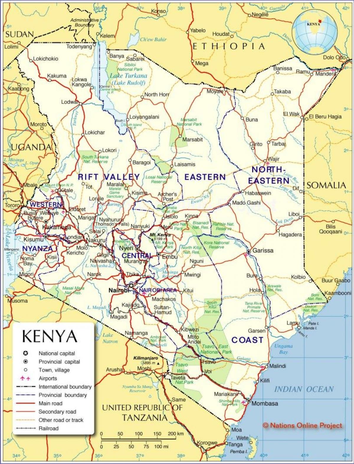 kaart rahvusvaheline Kenya