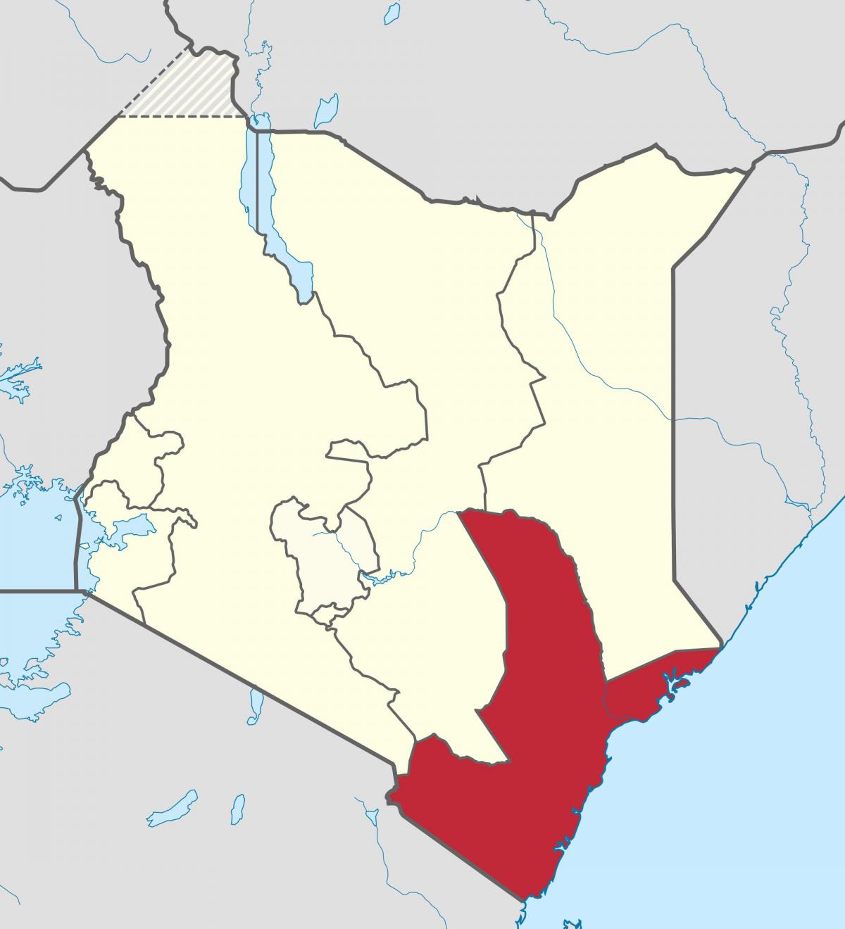 kaart rannikul provintsi Kenya