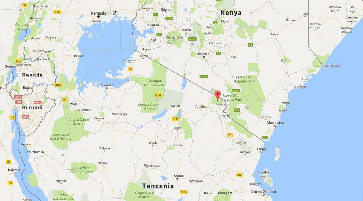 maailma kaart, mis näitab Kenya