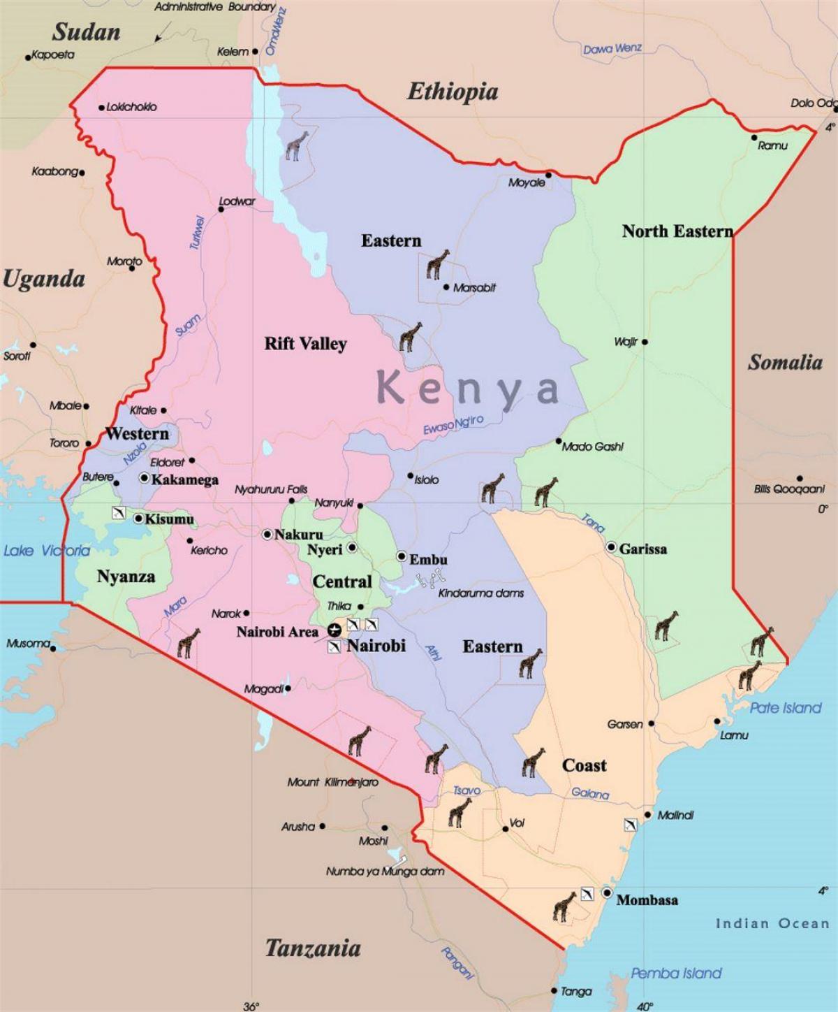 kaart, Kenya