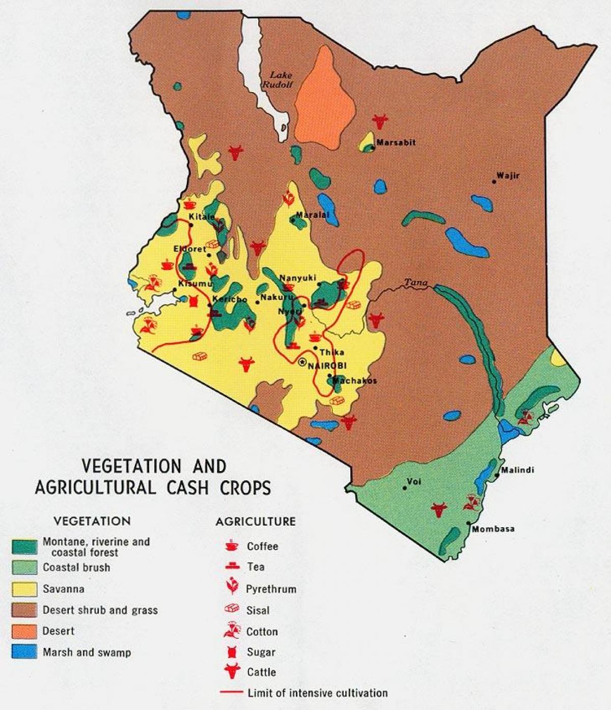 kaart Kenya loodusvarade