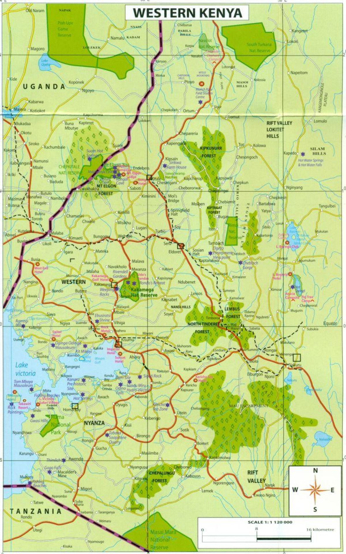 lääne maakond Kenya kaart