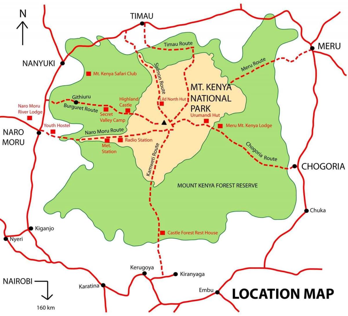 kaart mount Kenya