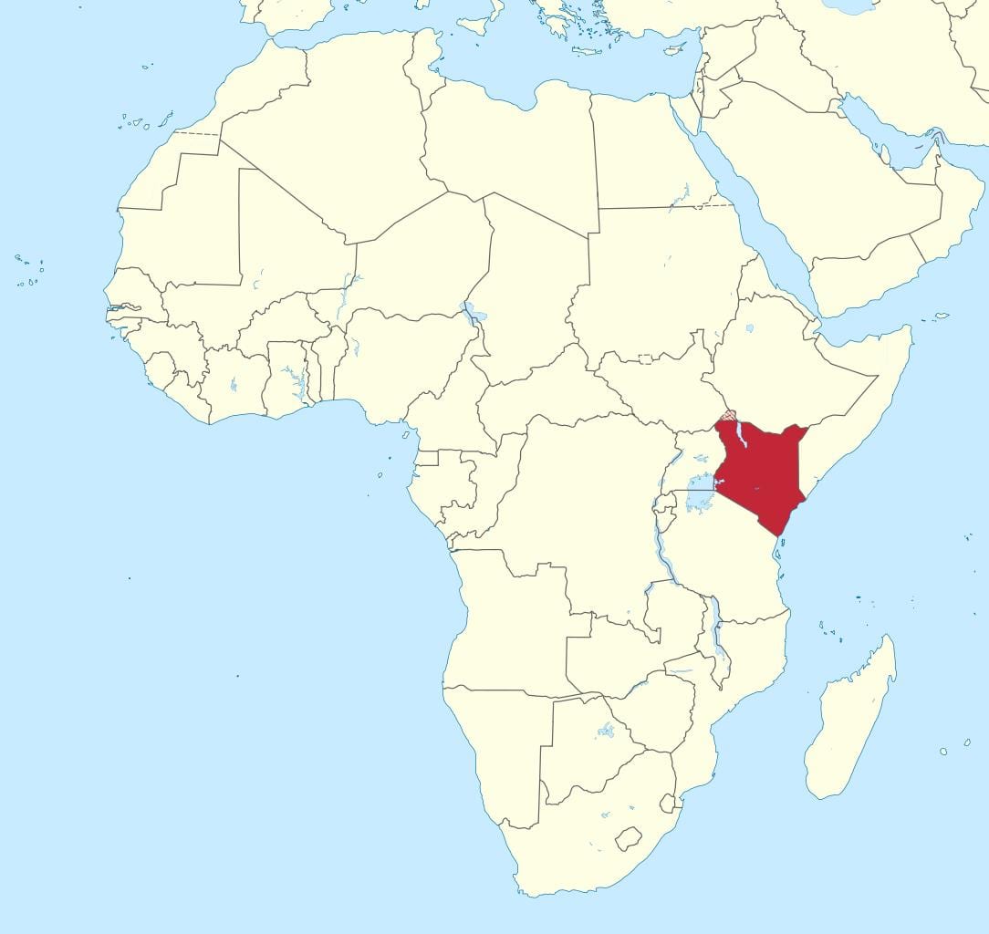 kaart aafrikas Kenyas esile