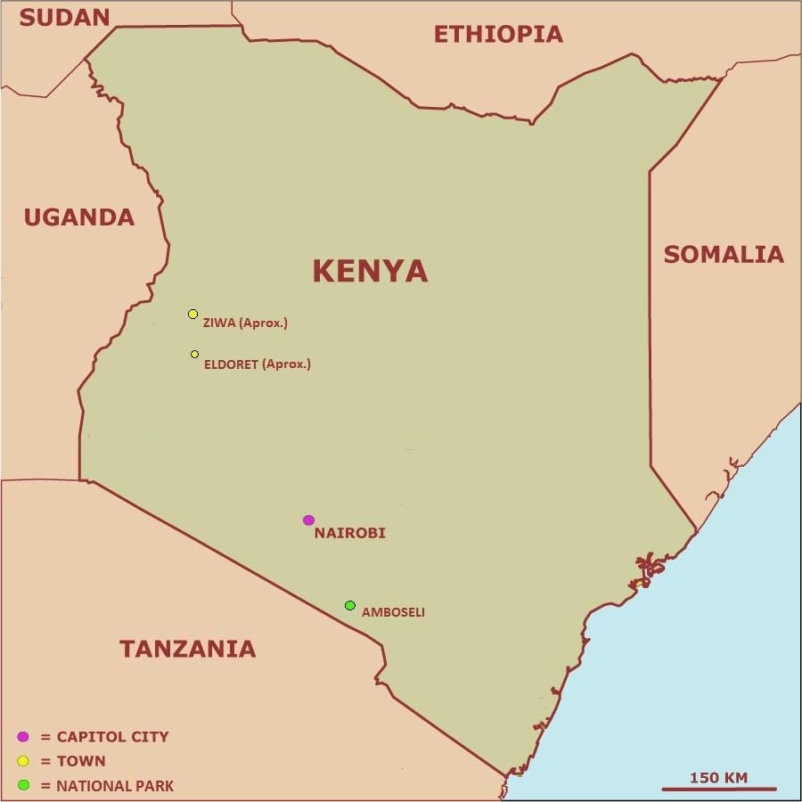 kaart lihtne kaart, Kenya