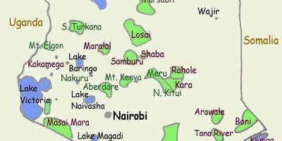 Kaart, järved, Kenya