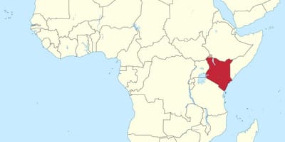 Kaart aafrikas Kenyas esile
