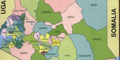 Maakondade Kenya kaart