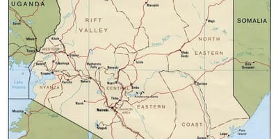 Kenya jõed, kaart
