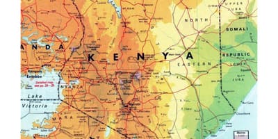 Kenya geograafiline kaart