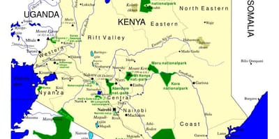 Kaart Kenya lind