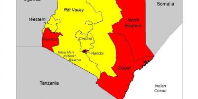 Kaart Kenya malaaria