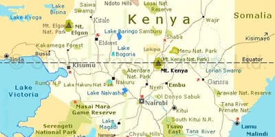 Kenya vaatamisväärsused kaart