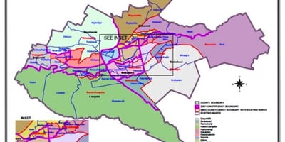 Kenya valimisringkonna piirid kaardil