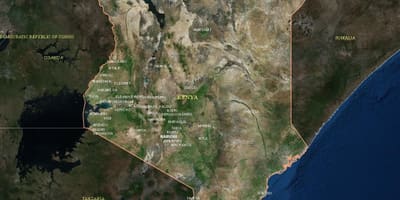 Kaart, satelliit-kaart, Kenya